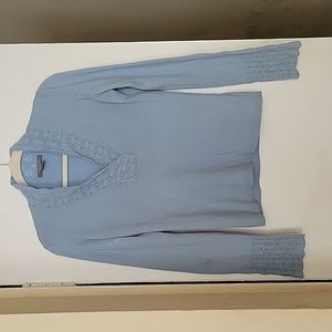 Ann Taylor 100% Cashmere V-Neck Sweater, Women's Small Light Blue